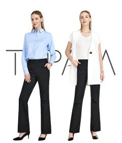 Tapata Spodnie Damskie Dzwony Garniturowe Średni Stan Czarne Długość 74cm S