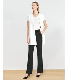 Tapata Ženske hlače na zvon Antracitne barve Dolžina 84 cm M