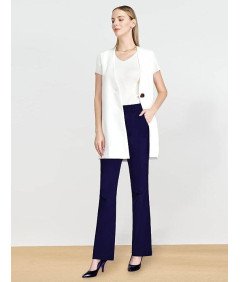 Tapata Ženske hlače na zvon, elegantne, mornarsko modre, dolžina 74 cm, L