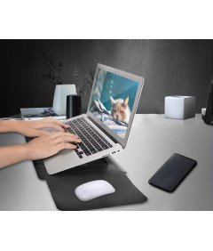 iPCA Etui na Laptopa z Funkcją Podstawki Skóra Wodoodporna 15" Czarne