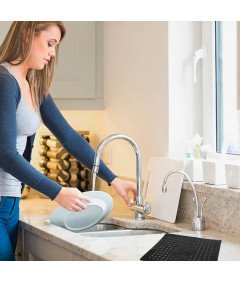 Silikonowa Mata Ociekowa Antypoślizgowa Wycinana 31,5 x 26,4 cm Czarna