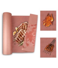 Mesarski papir Kraft BBQ 45x1500 cm Roza odporen na maščobo za peko na žaru