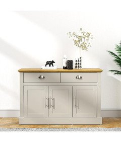 Galano Omarica Kredenca s 3 Vrati 2 Predaloma 113x39,5x74 cm Svetlo siva