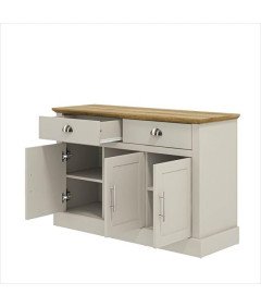 Galano Omarica Kredenca s 3 Vrati 2 Predaloma 113x39,5x74 cm Svetlo siva