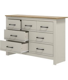 Komoda 7 Predalov Omarica za Spalnico Moderna 119x37x76,5 cm Svetlo siva