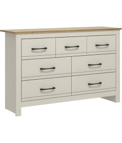 Komoda 7 Predalov Omarica za Spalnico Moderna 119x37x76,5 cm Svetlo siva