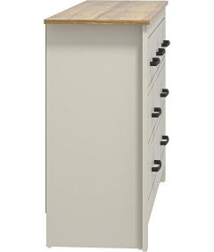 Komoda 7 Predalov Omarica za Spalnico Moderna 119x37x76,5 cm Svetlo siva