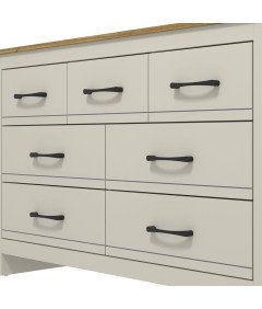 Komoda 7 Predalov Omarica za Spalnico Moderna 119x37x76,5 cm Svetlo siva
