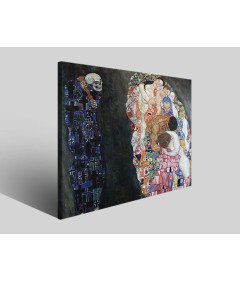 Slika Gustav Klimt Življenje in smrt Natis na platnu 40x40 cm Okvir 3 cm