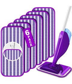 Set 6 Pralnih Nadomestnih Krp za Mop Swiffer WetJet iz Mikrovlaken in Gobice