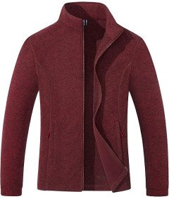 TACVASEN Damska Kurtka Polarowa Zapinana Lekka Ciepła Czerwona Rozmiar M