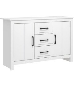 Galano Komoda z 2 Vrati 3 Predali Nastavljive Police 119x77x39,5 cm Bela