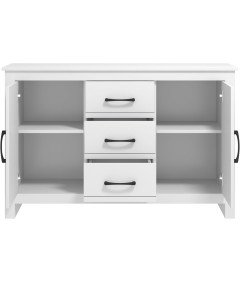 Galano Komoda z 2 Vrati 3 Predali Nastavljive Police 119x77x39,5 cm Bela
