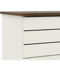 Galano Komoda z 5 Szufladami Szafa Biała Blat w Kolorze Dębu 120x40x80 cm