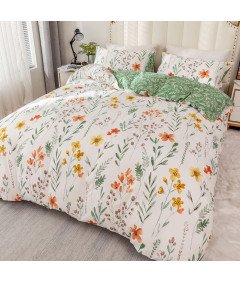 Komplet Pościeli Poszewki na Poduszki 2x 80x80cm na Kołdrę 135x200cm Biały