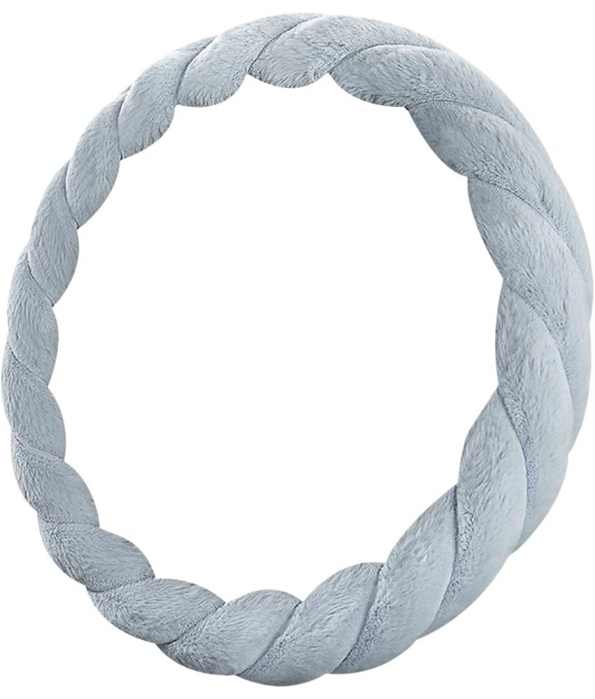 Plišast pokrov za volan, nedrseč, mehak, 37-39 cm, moder