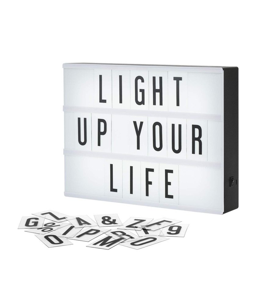 Moja svetlobna tabla za kino LED 30x23 cm s črkami DIY za ustvarjanje napisov
