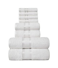 JAQAAR Set Brisač 100% Bombaž 8 Kosov Mehke Vpojne 550 g/m² Bele