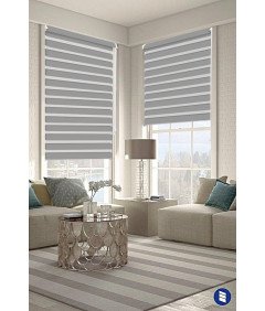 EUROHOME Dvojne rolete brez vrtanja Siva 65x220cm
