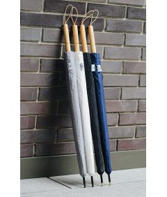 Krago Avtomatski Dežnik 16 Reber Lesen Ročaj Vodoodporen Velik Bel