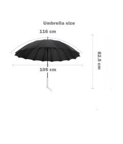 Krago Avtomatski Dežnik 16 Reber Lesen Ročaj Vodoodporen Velik Bel