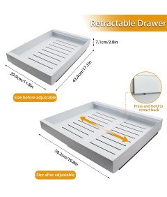 Divove Nastavljiv Predal 29,9 – 50,2 cm Kuhinjski Organizator 2 Kosa Bela