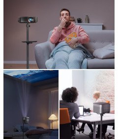 Viozon Univerzalno Stojalo za Projektor 88 cm Vrtljivo 360° Črno
