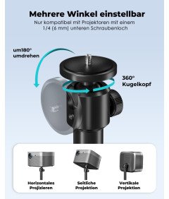 Viozon Univerzalno Stojalo za Projektor 88 cm Vrtljivo 360° Črno