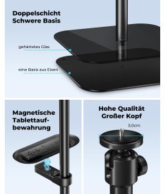 Viozon Univerzalno Stojalo za Projektor 88 cm Vrtljivo 360° Črno