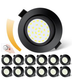 Dexnump LED vgradne reflektorje 12 kos zatemnilni 5W IP44 ultra tanki