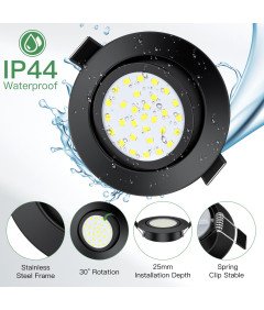 Dexnump LED vgradne reflektorje 12 kos zatemnilni 5W IP44 ultra tanki