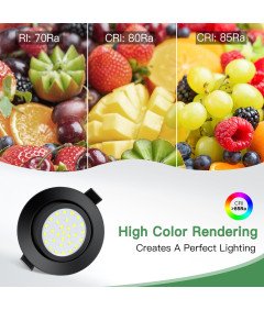 Dexnump LED vgradne reflektorje 12 kos zatemnilni 5W IP44 ultra tanki