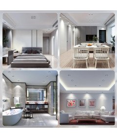 Dexnump LED vgradne reflektorje 12 kos zatemnilni 5W IP44 ultra tanki