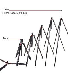 Firmcam FC255 Lahek Potovalni Stojalo 4 v 1 Nastavljiv Stojalo 20-139cm Črn