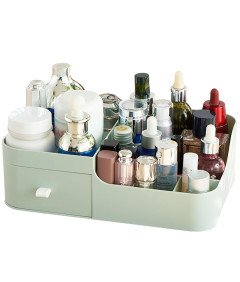 Organizer na Biurko Pojemnik z Szufladą Pudło na Kosmetyki Zielony 26x17 cm