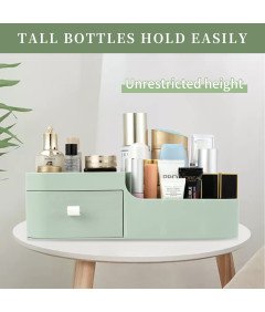 Organizer na Biurko Pojemnik z Szufladą Pudło na Kosmetyki Zielony 26x17 cm