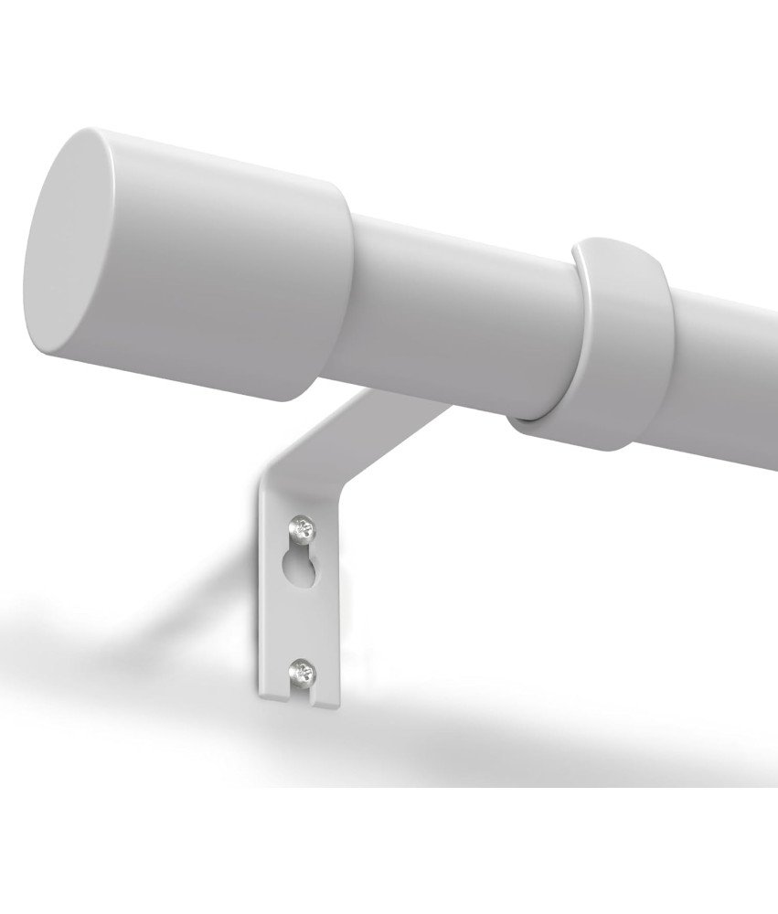GEEBOBO Nastavljiva izvlečna enojna karnisa 76–228 cm Ø19 mm Bela