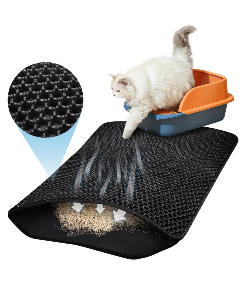 Dwuwarstwowa Mata do Kuwety dla Kota Wodoodporna Antypoślizgowa 60 × 45 cm