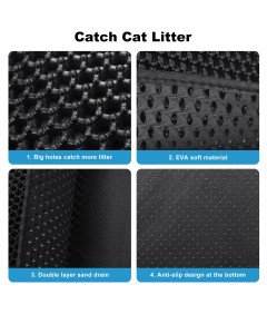 Dwuwarstwowa Mata do Kuwety dla Kota Wodoodporna Antypoślizgowa 60 × 45 cm