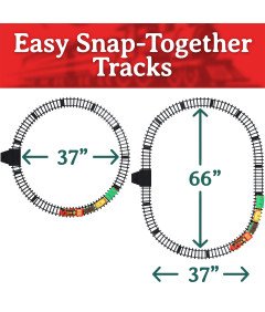 Świąteczny Pociąg z Efektem Dymu Światłami LED i Kolędami Obwód Torów 424cm