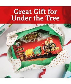 Świąteczny Pociąg z Efektem Dymu Światłami LED i Kolędami Obwód Torów 424cm