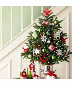 Gwiazda na Czubek Choinki na Boże Narodzenie Czerwona z Brokatem 20 cm