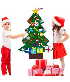Choinka Ze Zdejmowanymi Ozdobami na Boże Narodzenie z Filcu DIY Świąteczna