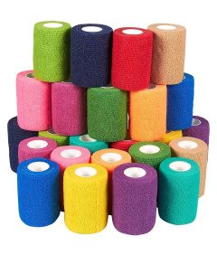 Taśmy Bandaże Samoprzylepne Oddychające Kolorowe 24 Sztuki 7,5 cm x 4,5 m