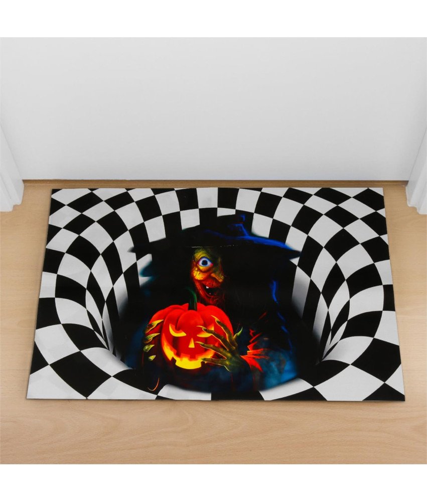 DATIFF Wycieraczka Halloween 3D Antypoślizgowa Mata z Czarownicą 40x60 cm