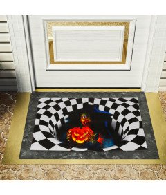 DATIFF Wycieraczka Halloween 3D Antypoślizgowa Mata z Czarownicą 40x60 cm