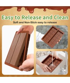 ROMANVIC Silikonowe Formy Do Czekolady Dubajskiej Głęboka 2 Sztuki Brązowe