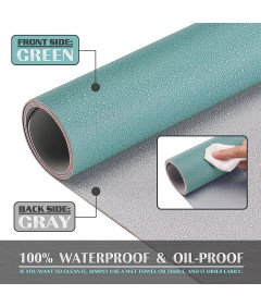 Knodel Podkładka na Biurko Dwustronna Wodoodporna Skórzana Zielona 40x80 cm