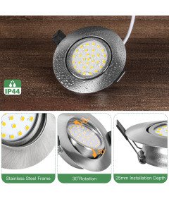 LED stropne luči ploske set 12 kos zatemnilne 5W 600LM IP44