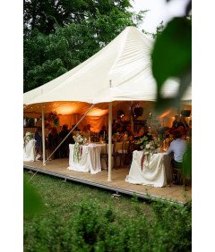 Šotor za dogodke Poroka Zunanji Dogodek Velik 12x26 m Petal Pole Bel